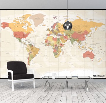 Picture of Vintage World Map - Vector Illustration